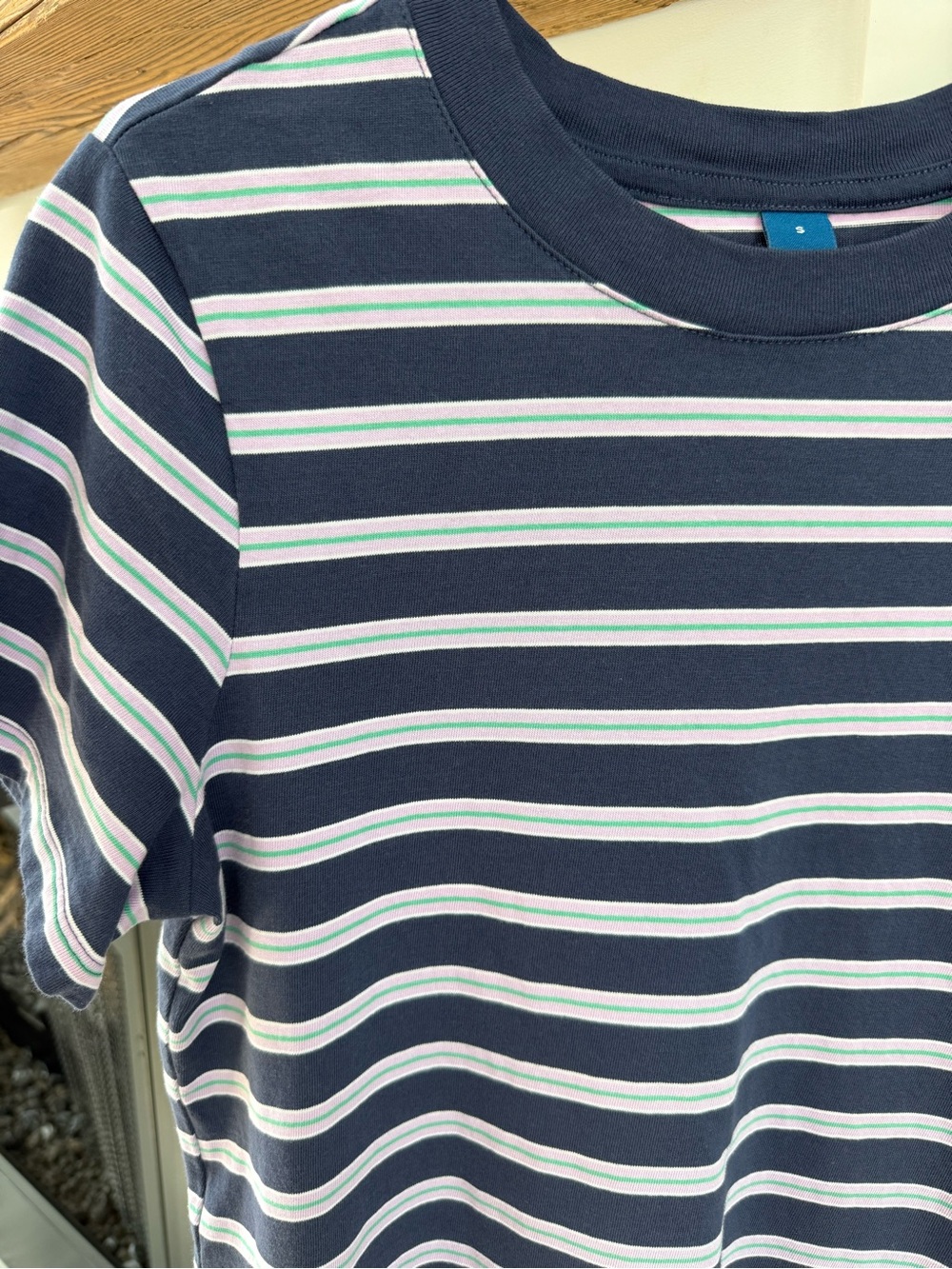 Old Navy Navy Striped Mini Dress with Pink & Mint Accents